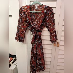 Floral Boho chic dress wrap style